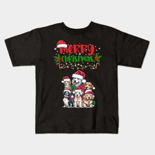 Merry Christmas Puppy Festive Kids T-Shirt